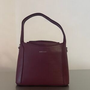 Matt & Nat Maroon Vegan Leather Structured Shoulder Bag